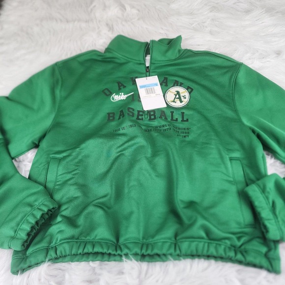 Nike Oakland Athletics Women's Cooperstown Collection Rewind 1/2 Zip Jacket NWT - Picture 4 of 7